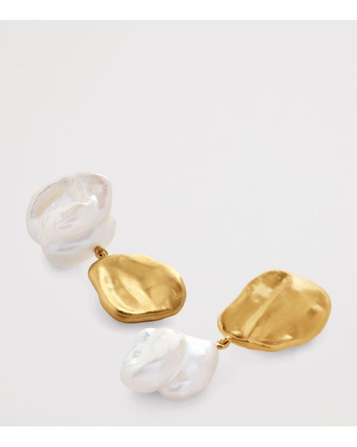 Monica Vinader Metallic X Amy Powney Vermeil And Pearl Earrings