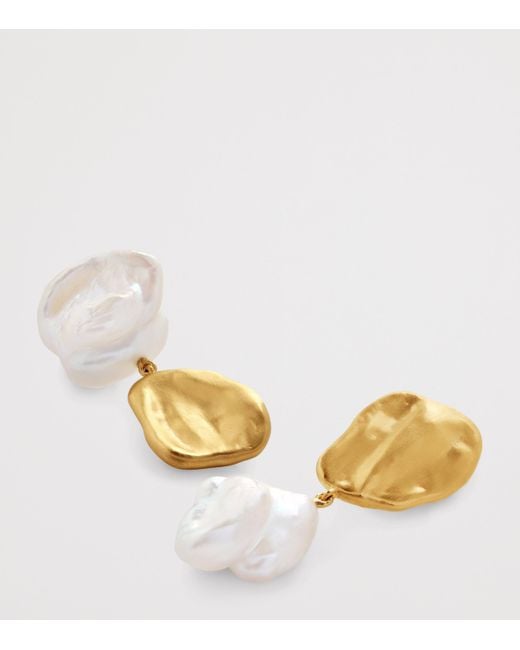 Monica Vinader Metallic X Amy Powney Vermeil And Pearl Earrings