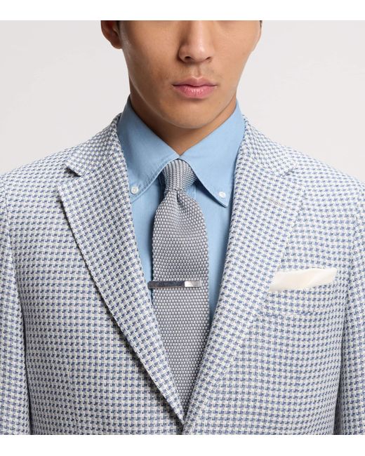 Boss White Silk Knitted Tie for men