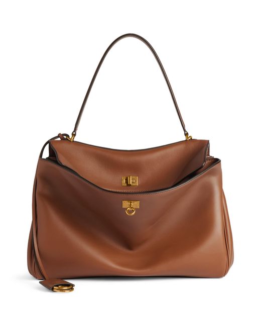 Balenciaga Brown Medium Leather Rodeo Shoulder Bag