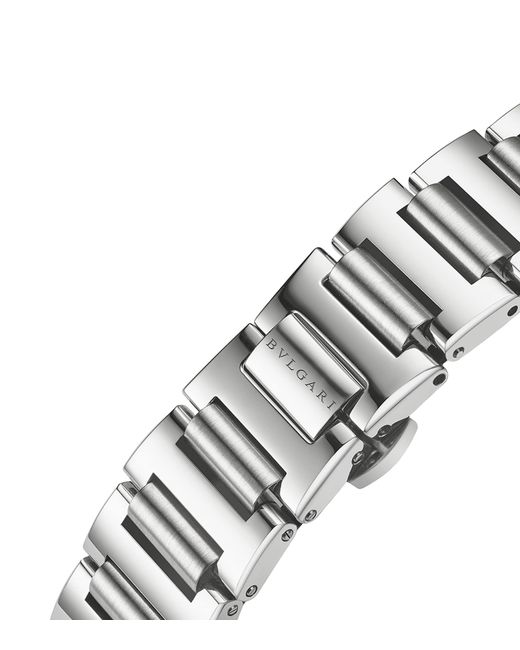 BVLGARI Metallic Stainless Steel And Diamond Lvcea Watch