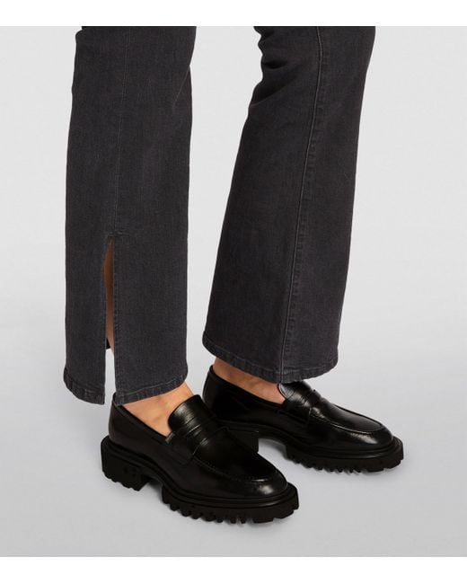 AllSaints Black Leather Lola Loafers