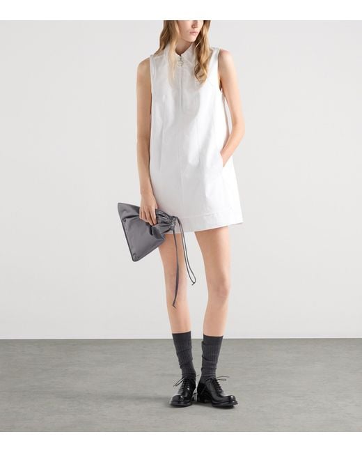 Prada White Cotton Mini Dress