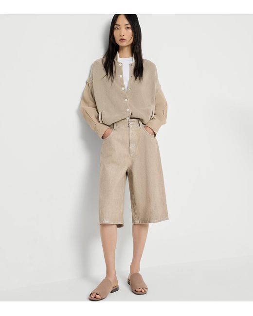 Brunello Cucinelli Brown Suede Open-Toe Mules