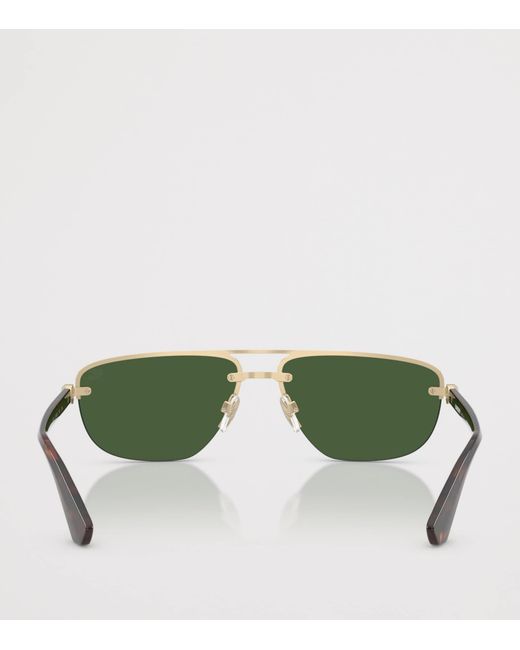 Burberry Green Metal Irregular Sunglasses for men
