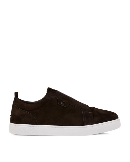 Christian Louboutin Brown St. Louis Suede Slip-On Sneakers for men