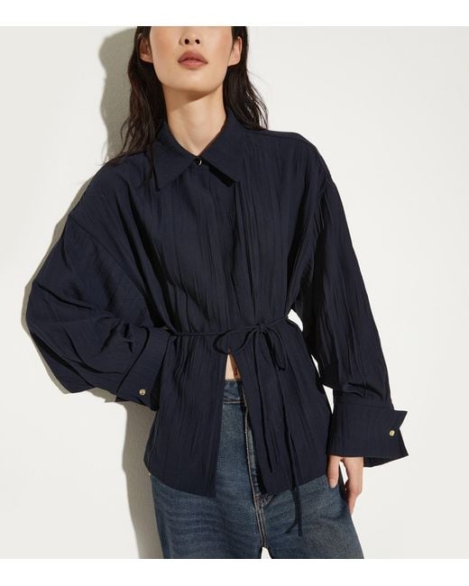 MAX&Co. Blue Pleated Shacket