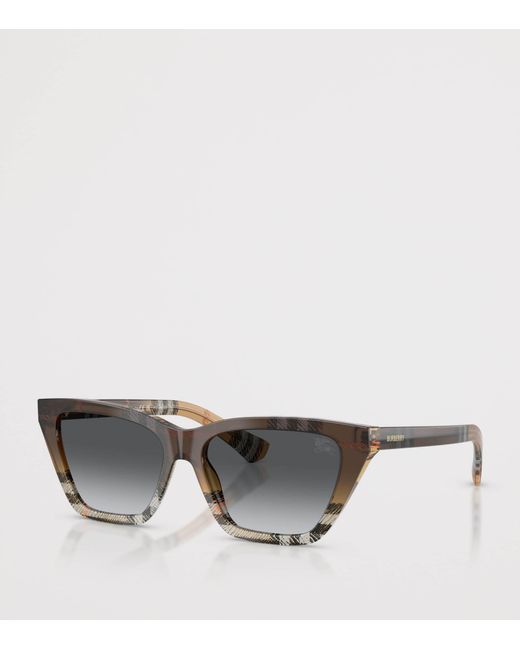Burberry Gray Acetate Be4468 Cat Eye Sunglasses