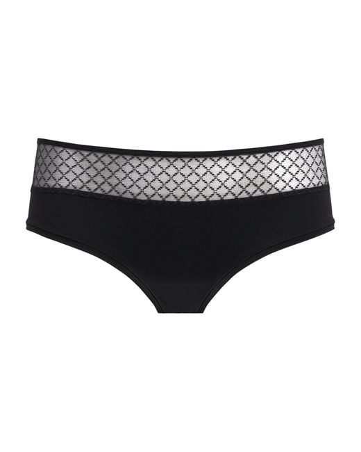 Chantelle Black Lace-Detail Norah Shorty Briefs