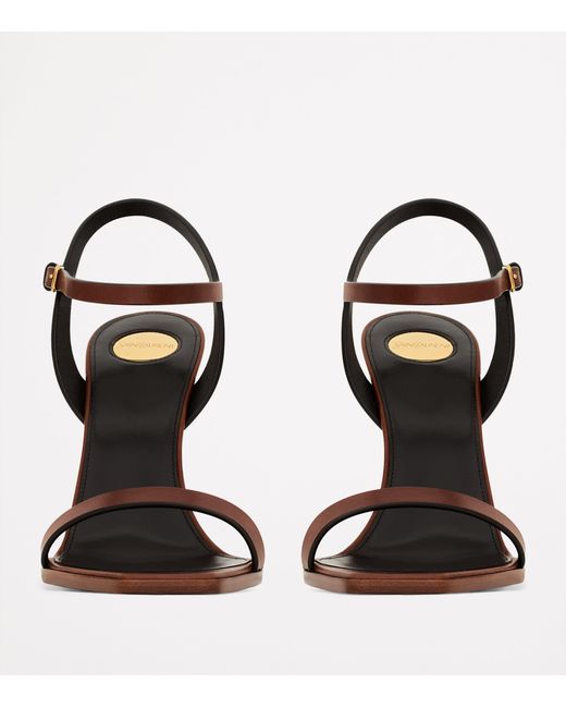 Saint Laurent Brown Leather Susan Sandals 110