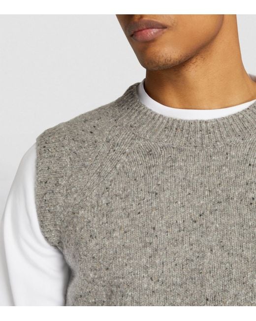 AMI Gray Wool-blend Sweater Vest for men