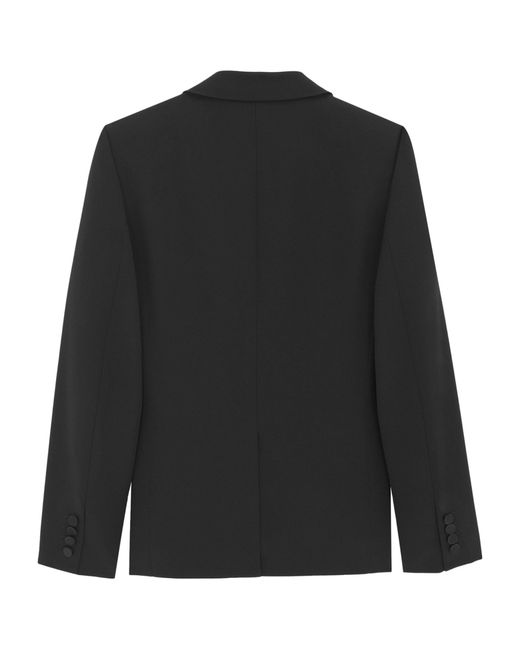 Saint Laurent Black Virgin Wool Tuxedo Jacket for men