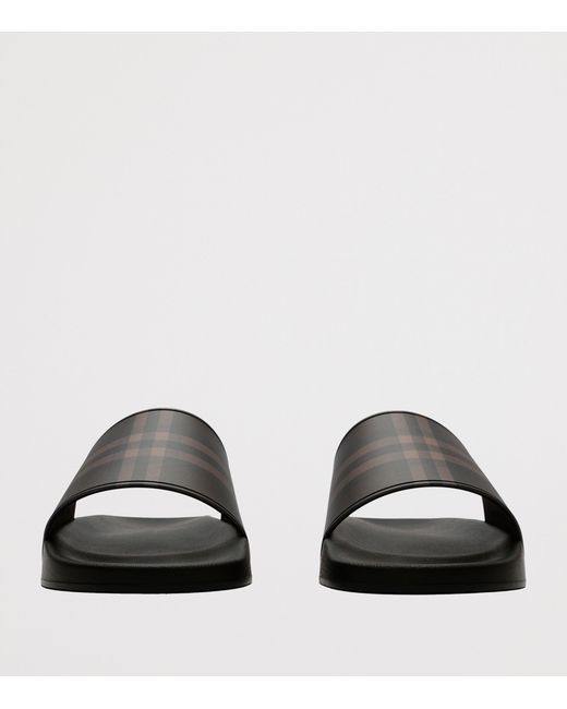 Burberry Brown Check Slides for men
