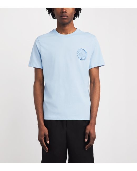 Sandro Blue Cotton Crochet T-Shirt for men