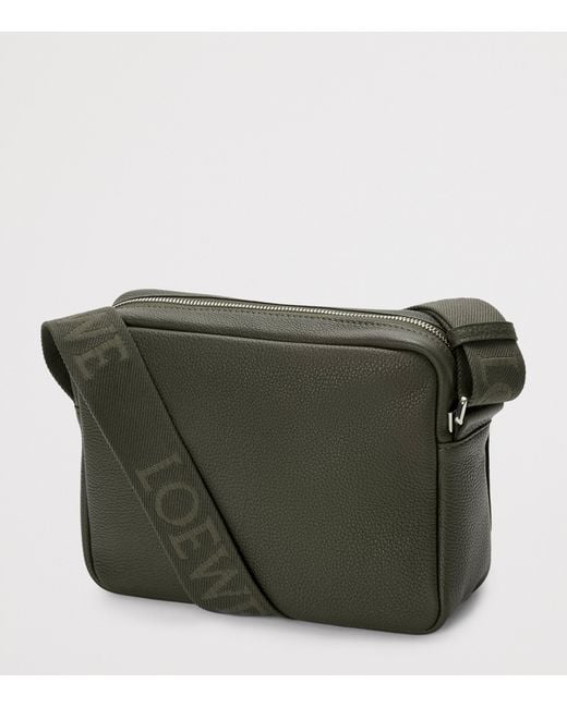 Loewe Green Medium Leather Pebble Messenger Bag for men
