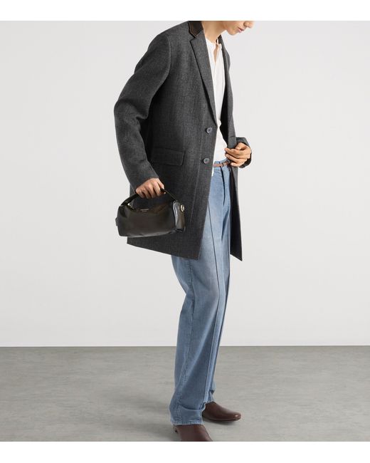 Prada Black Antiqued Leather Cross-Body Bag for men