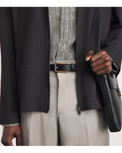 Emporio Armani Black Leather Belt for men