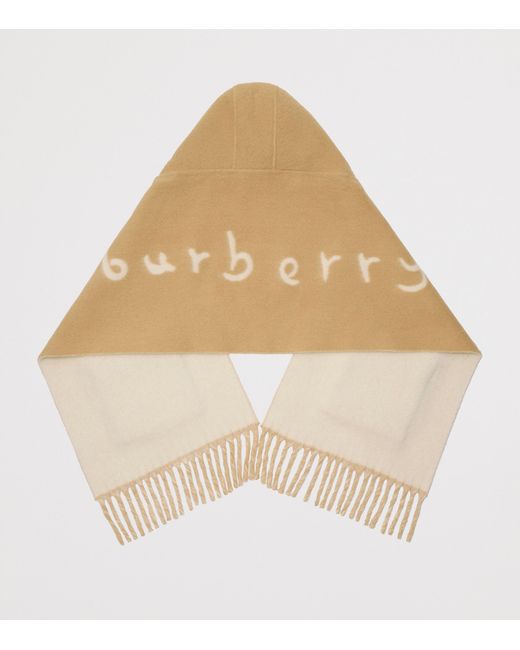 Burberry Natural Wool-Blend Hooded Scarf