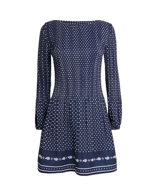Maje Women's Blue Polka Dot Print Mini Dress