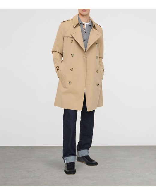 Burberry Natural Mid-Length Kensington Heritage Trench Coat for men