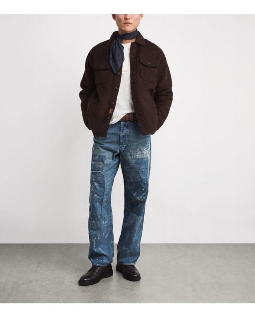 Polo Ralph Lauren Brown Wool-Blend Felt Overshirt for men