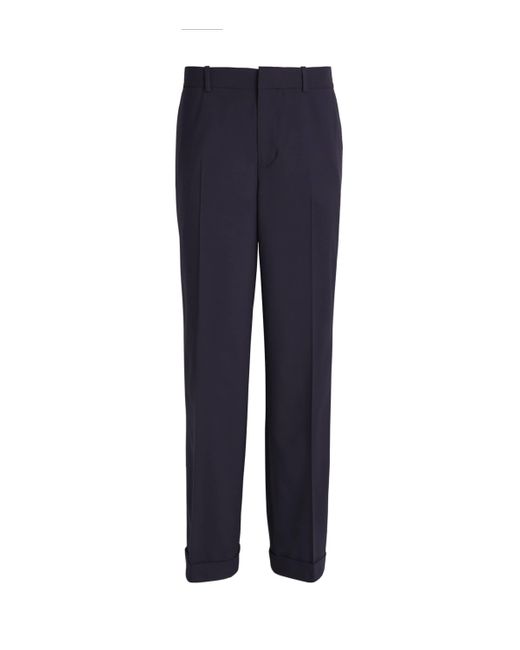 Polo Ralph Lauren Blue Stretch-Wool Wide-Leg Trousers