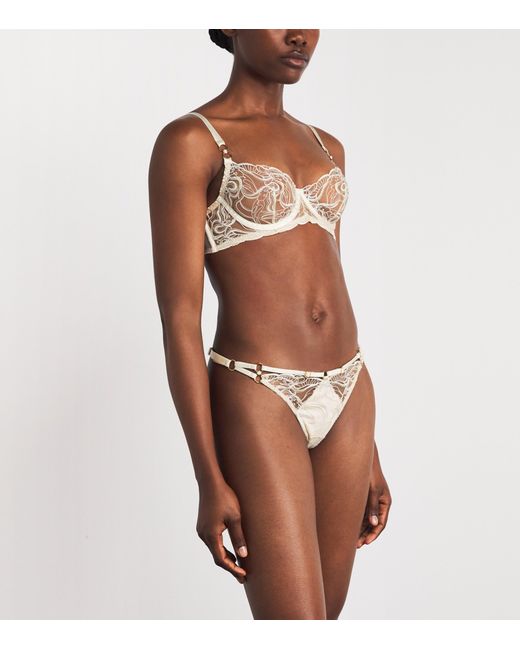 Bordelle White Embroidered Pearl Thong