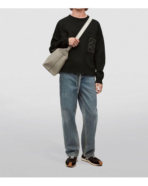 Loewe Black Anagram Pocket Sweater for men