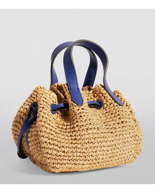 Anya Hindmarch Small Drawstring Raffia Tote