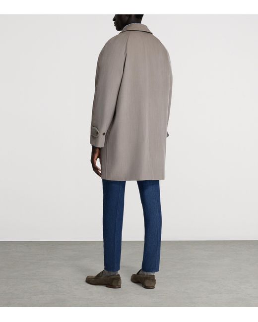 Dunhill Gray Virgin Wool Coat for men