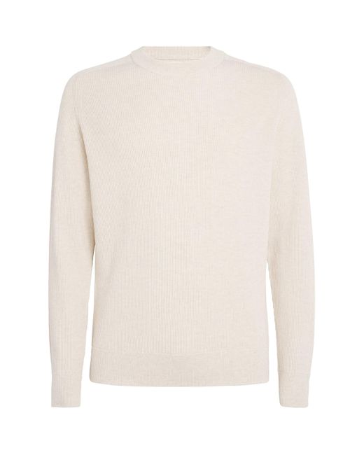 NN07 White Ribbed Danny Sweater for men