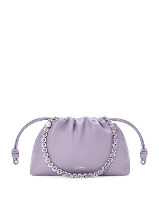 Loewe Purple Medium Leather Flamenco Purse