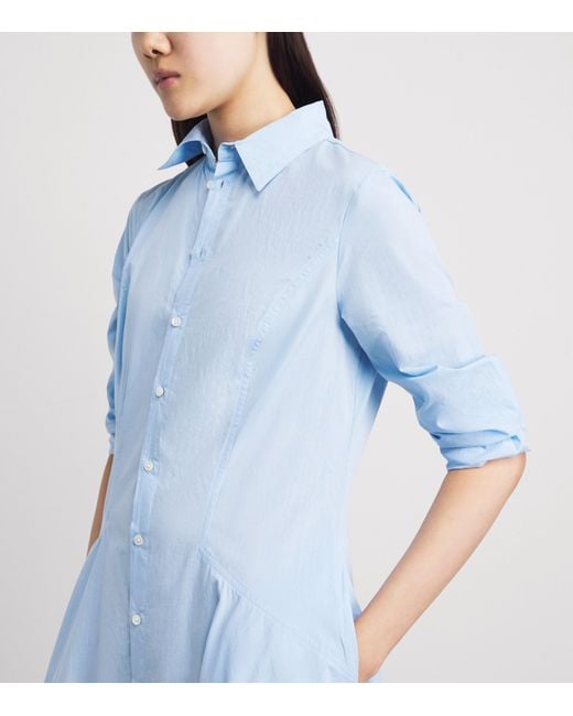 Polo Ralph Lauren Blue Cotton Panelled Midi Dress