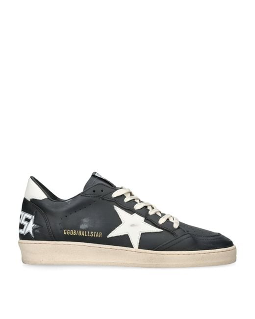 Golden Goose Deluxe Brand Black Leather Ballstar Sneakers for men