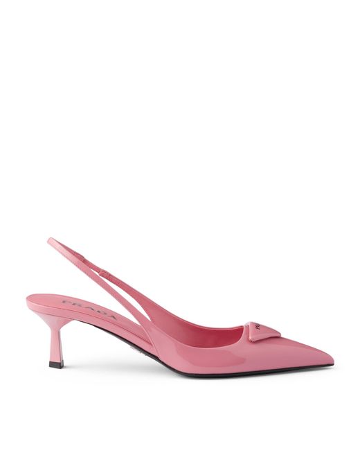 Prada Pink Patent Leather Slingback Pumps 55