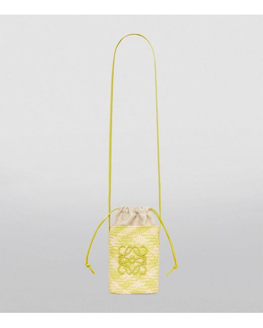 Loewe Yellow X Paula's Ibiza Woven Anagram Square Pocket Bag