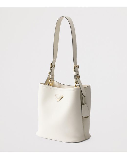 Prada White Medium Leather Shoulder Bag