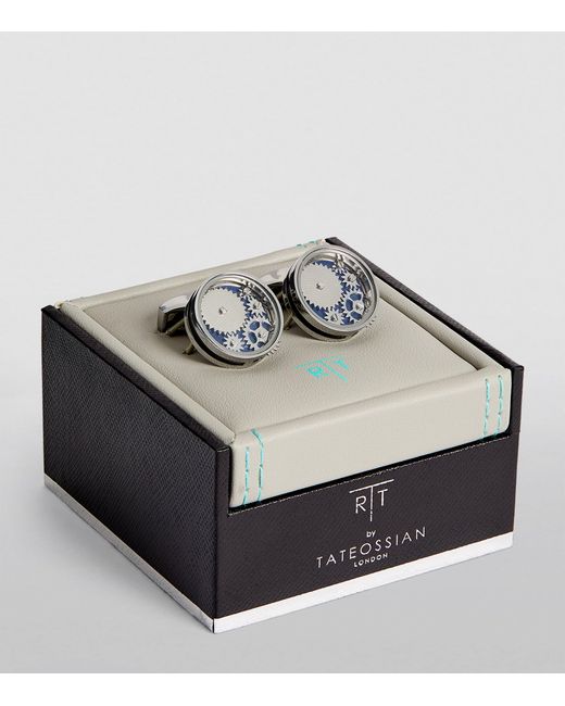 Tateossian Metallic Circle Gear Cufflinks for men