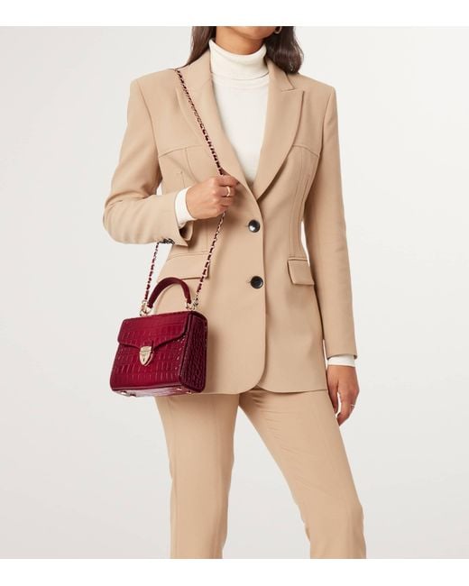 Aspinal Red Midi Mayfair Top-Handle Bag