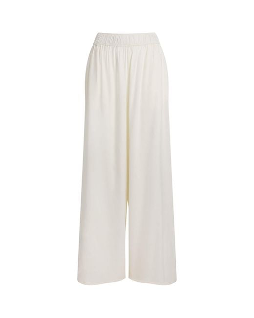 Camilla & Marc White Linen-Blend Chara Wide-Leg Trousers