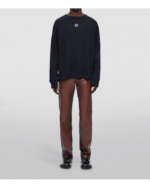 Loewe Black Long-Sleeve Logo T-Shirt for men