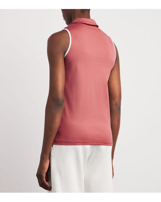 Eleventy Pink Cotton Sleeveless Polo Shirt