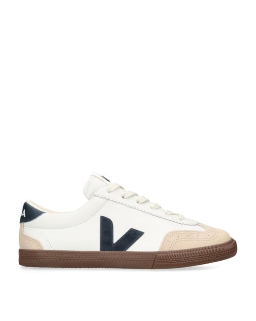 Veja White Volley Sneakers With Contrasting Inserts