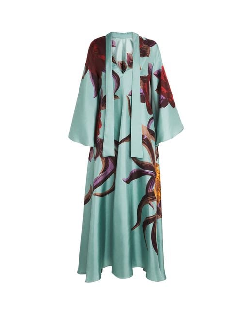 La DoubleJ Women's Green Silk Magnifico Maxi Dress