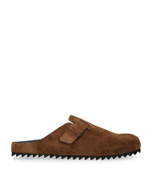 Officine Creative Brown Suede Agora Mules for men