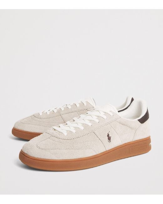 Polo Ralph Lauren White Suede Bedford Sneakers for men