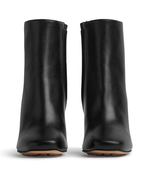 Bottega Veneta Black Calfskin Heeled Ankle Boots 90