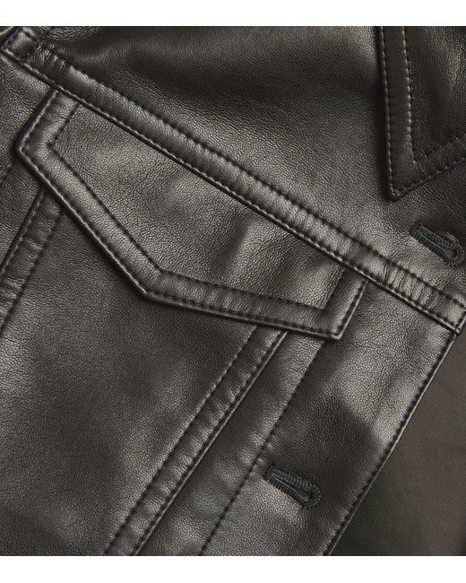 Nanushka Black Leather Rocio Overshirt