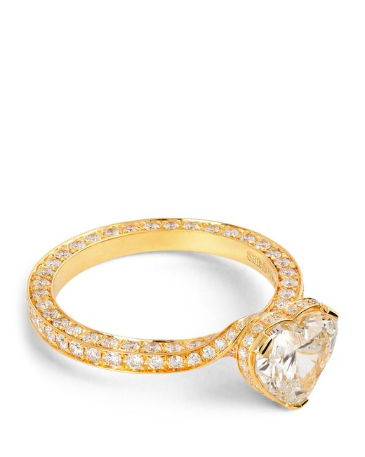 Sophie Bille Brahe Metallic Exclusive Yellow Gold And Diamond Ensemble Coeur De La Baronesse Ring