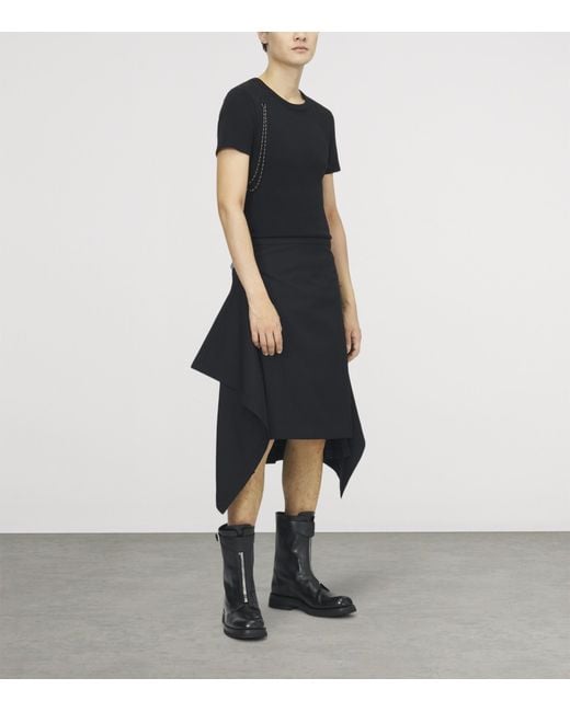 McQueen Black Draped Kilt for men